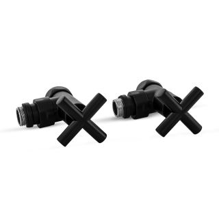 Вентили запорные Energy SMT8200SCH0405/2BLACK угловые ручка крест черный матовый